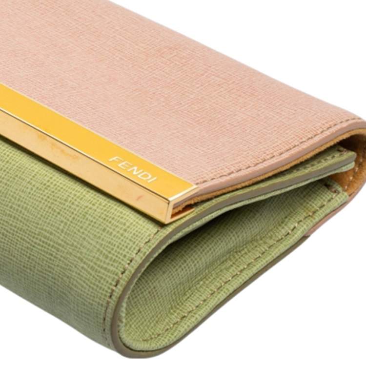 Pre Owned Fendi Multicolor Leather Rush Wristlet Clutch