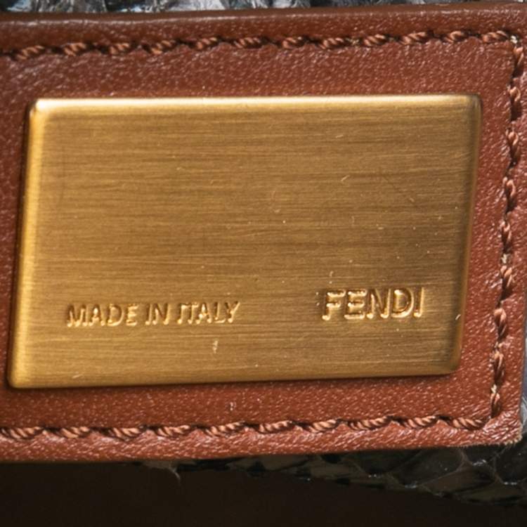 Pre Owned Fendi Tan Leather Large Peekaboo Top Handle Bag