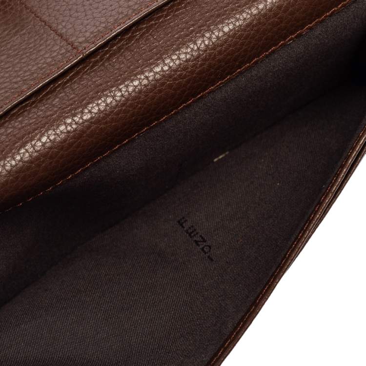 Pre Owned Fendi Tobacco Zucca Canvas and Leather Turnlock Flap Continental Wallet