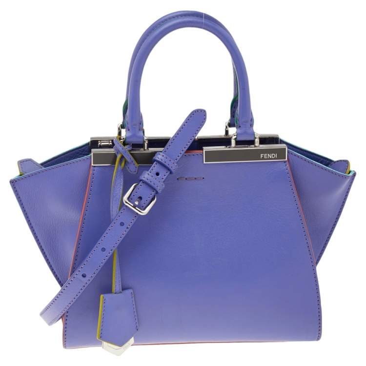 fendi purple leather mini tote