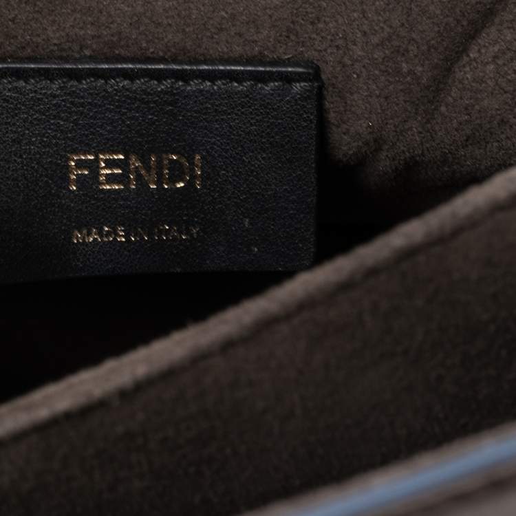 Pre Owned Fendi Light Brown Leather Kan I Scalloped Top Handle Bag
