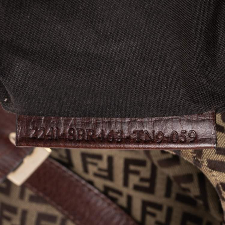 Pre Owned Fendi Tobacco Zuchhino Canvas and Leather FF Flap Satchel