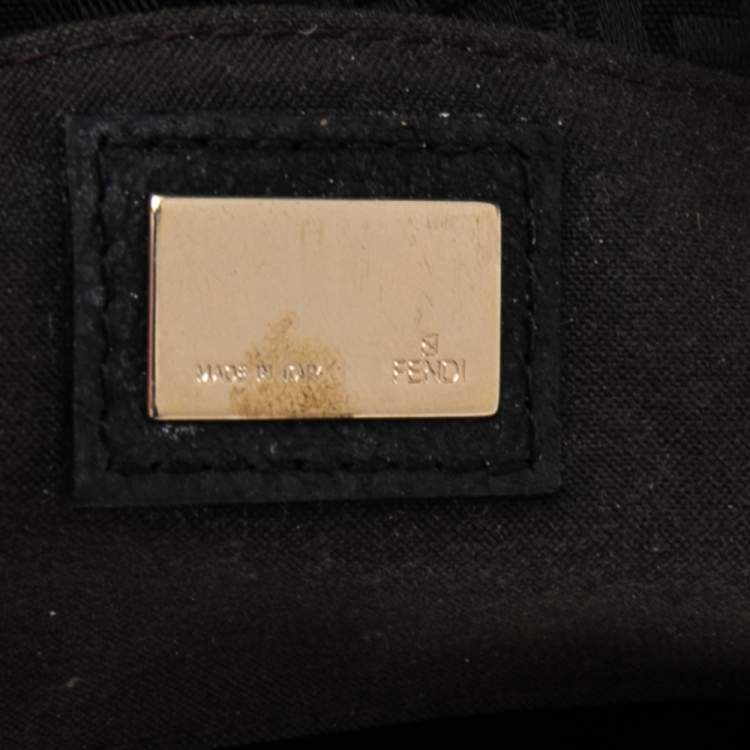 Pre Owned Fendi Black Zucchino Canvas Mama Baguette