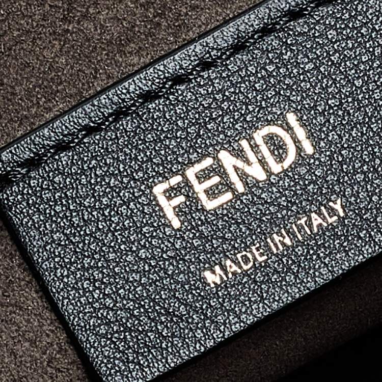 Pre Owned Fendi Brown Leather Kan I Scalloped Crossbody Bag