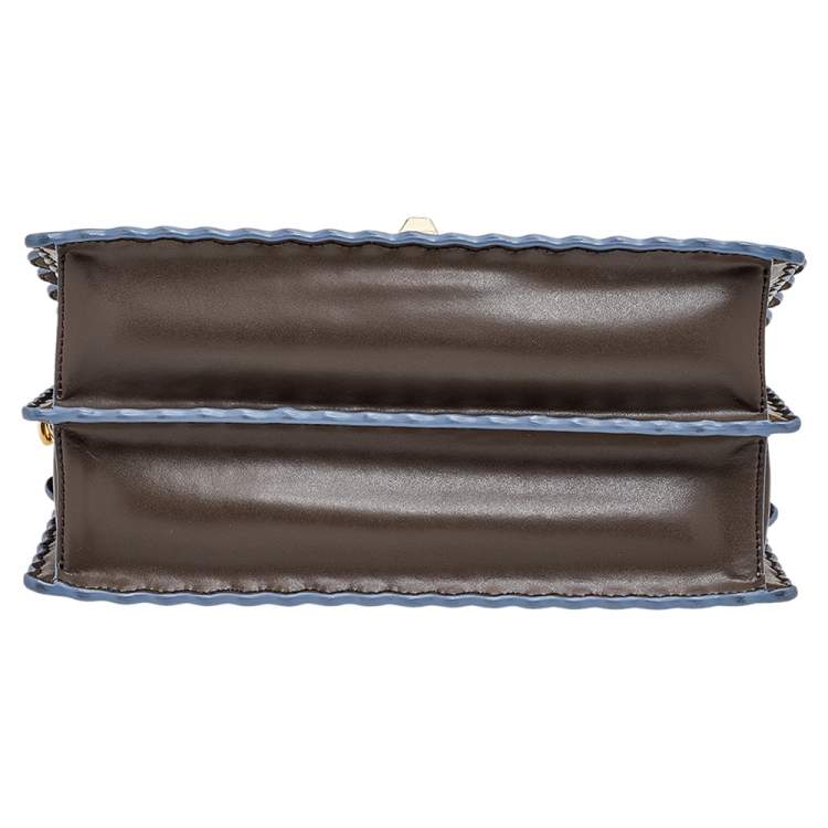 Pre Owned Fendi Brown Leather Kan I Scalloped Crossbody Bag