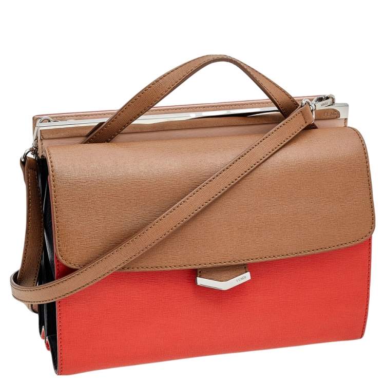 Pre Owned Fendi Multicolor Leather Demi Jour Top Handle Bag