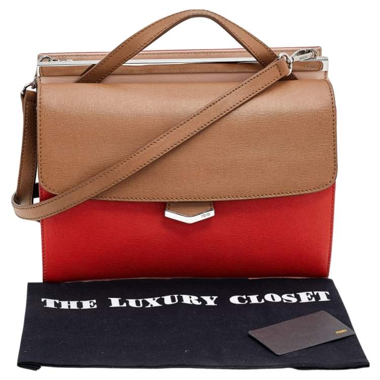Pre Owned Fendi Multicolor Leather Demi Jour Top Handle Bag