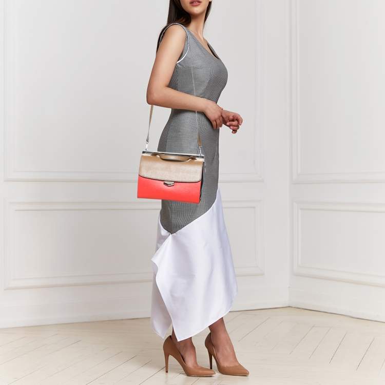 Pre Owned Fendi Multicolor Leather Demi Jour Top Handle Bag