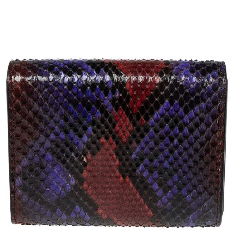 Pre Owned Fendi Multicolor Python Peekaboo Compact Wallet