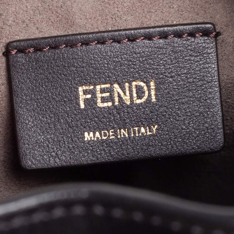 Pre Owned Fendi Black Leather Mini Mon Tresor Drawstring Bucket Bag
