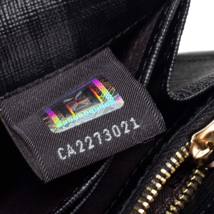 Pre Owned Fendi Black Zucchino Coated Canvas Forever Continental Wallet