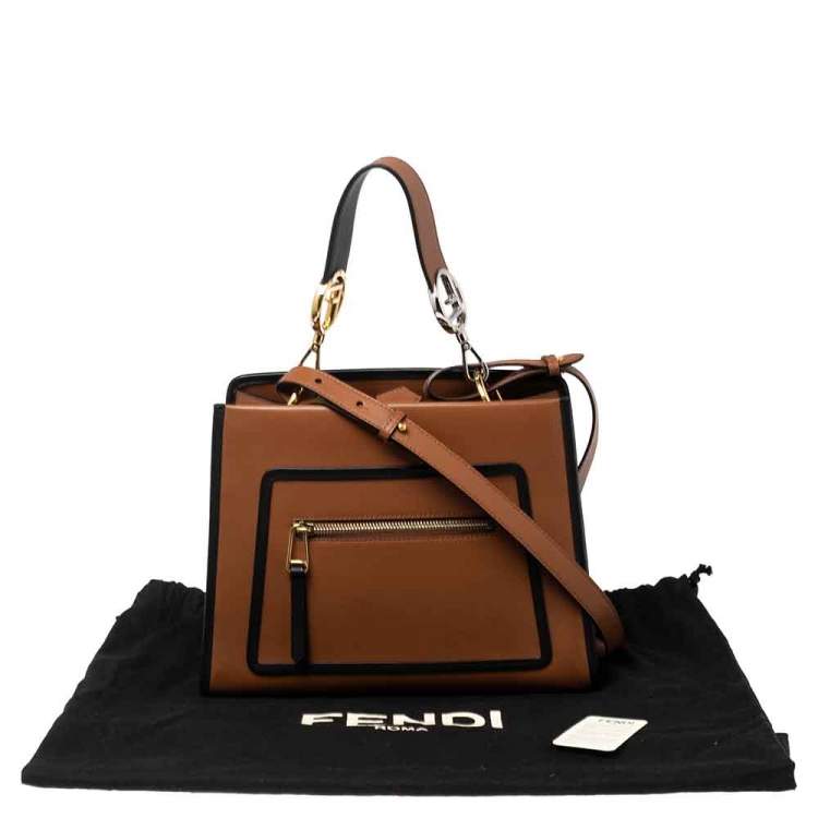 Pre Owned Fendi Brown Leather Runaway Satchel Bag