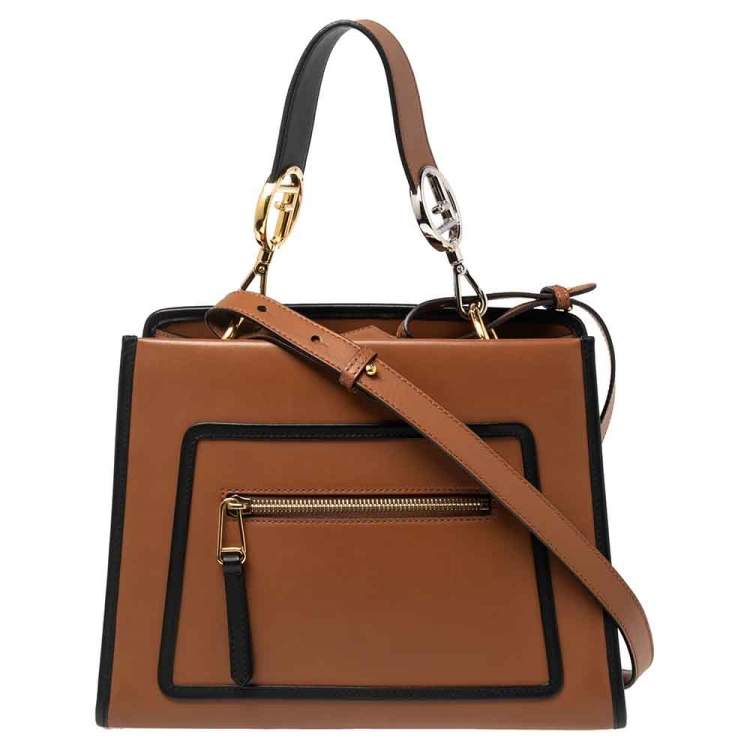 Pre Owned Fendi Brown Leather Runaway Satchel Bag