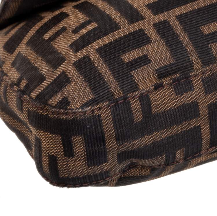 Pre Owned Fendi Brown Zucca Canvas Baguette Bag