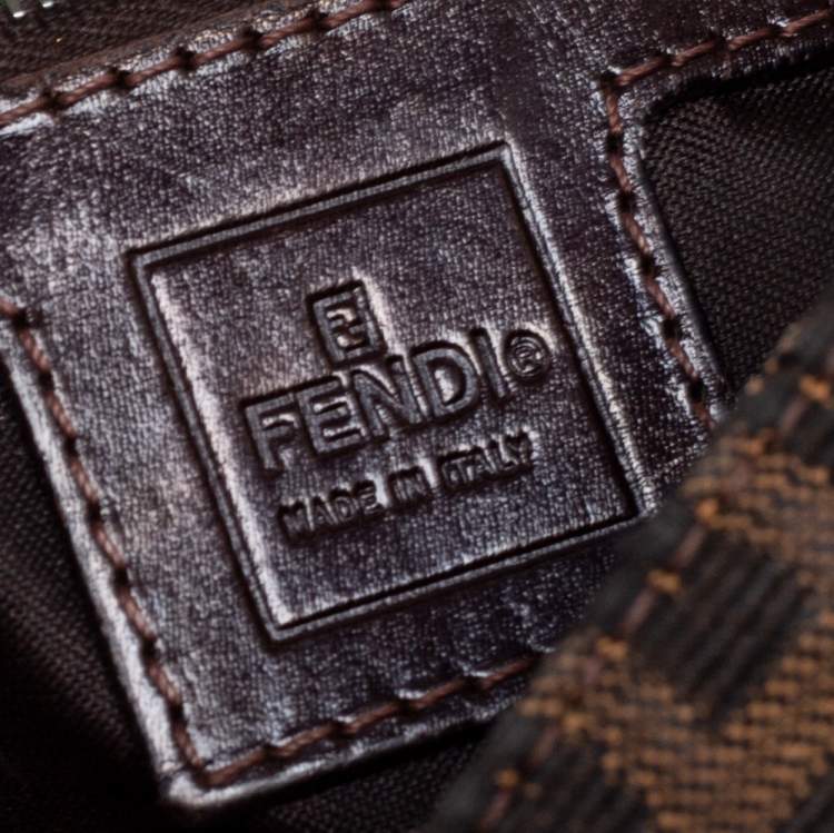 Pre Owned Fendi Brown Zucca Canvas Baguette Bag