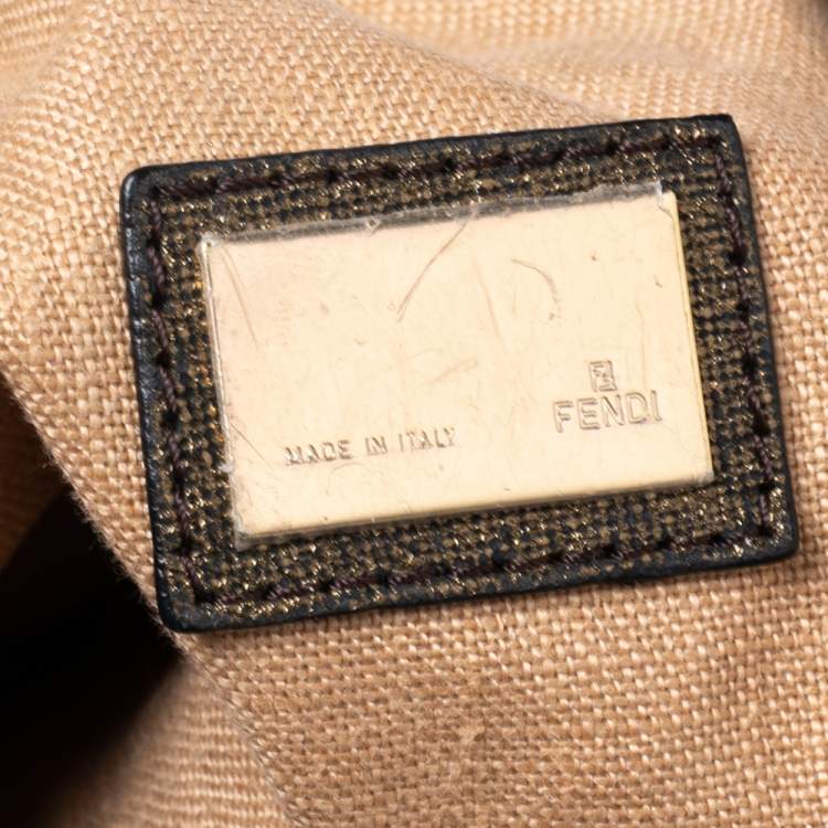 Pre Owned Fendi Tobacco/Metallic Zucca Canvas and Leather Spy Bag