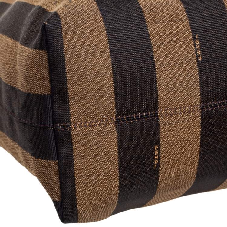 Pre Owned Fendi Pink/Tobacco Canvas and Leather Roll Tote