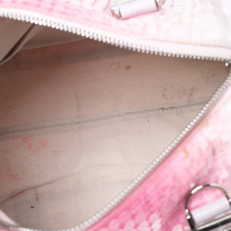Pre Owned Fendi Ombre Pink Zucchino Fabric, Leather and Sequins Forever Bauletto Boston Bag