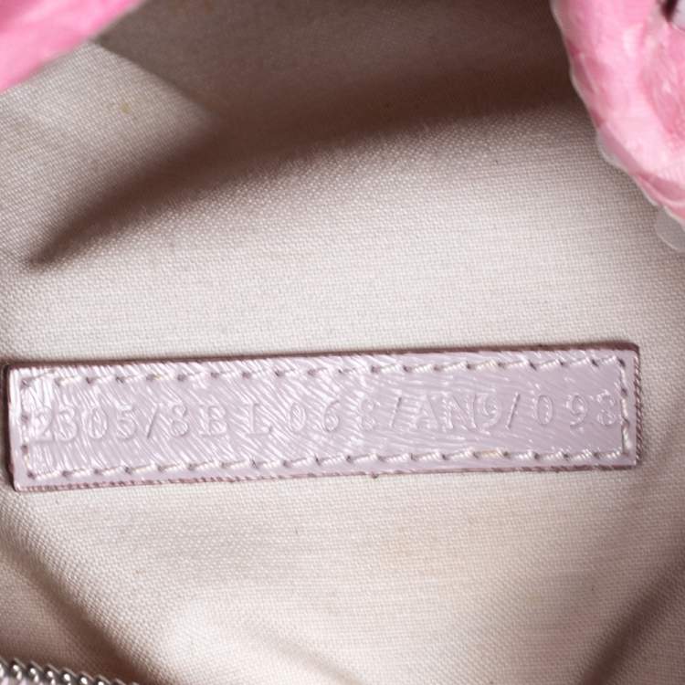 Pre Owned Fendi Ombre Pink Zucchino Fabric, Leather and Sequins Forever Bauletto Boston Bag