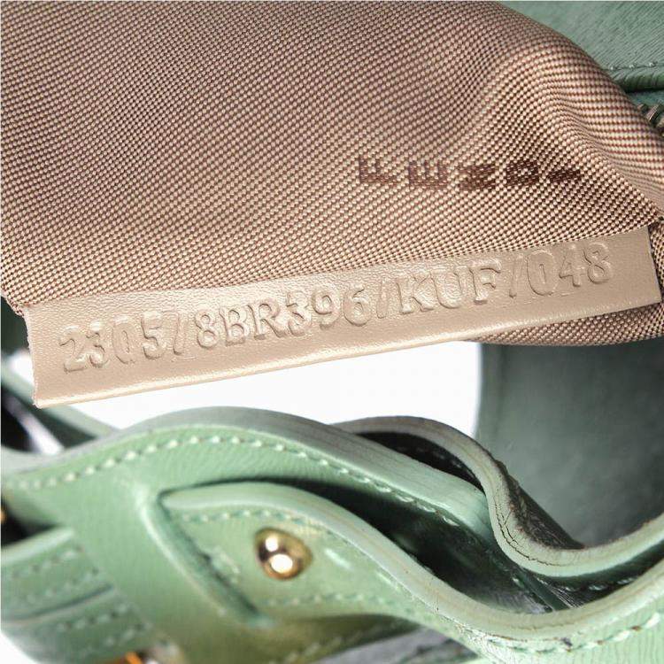 Pre Owned Fendi Green Leather Shoulder Bag