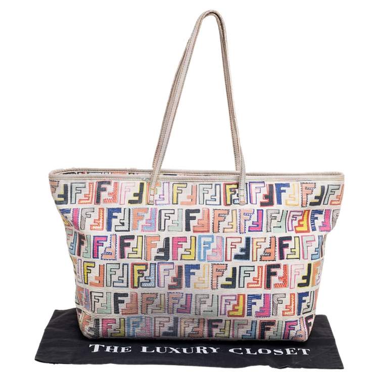 مملوكة مسبقًا Fendi Multicolor Zucca Coated Canvas Large Roll Tote