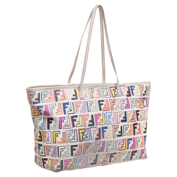 مملوكة مسبقًا Fendi Multicolor Zucca Coated Canvas Large Roll Tote
