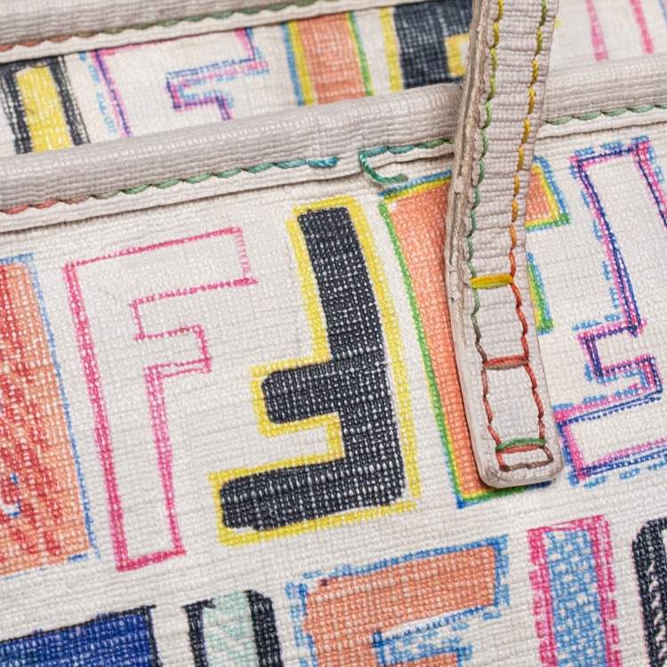 مملوكة مسبقًا Fendi Multicolor Zucca Coated Canvas Large Roll Tote