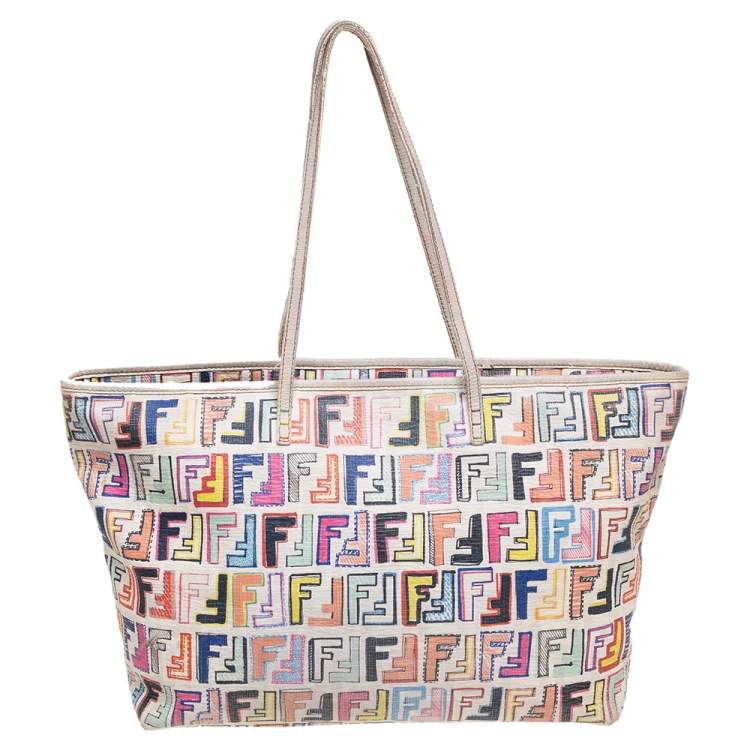 مملوكة مسبقًا Fendi Multicolor Zucca Coated Canvas Large Roll Tote