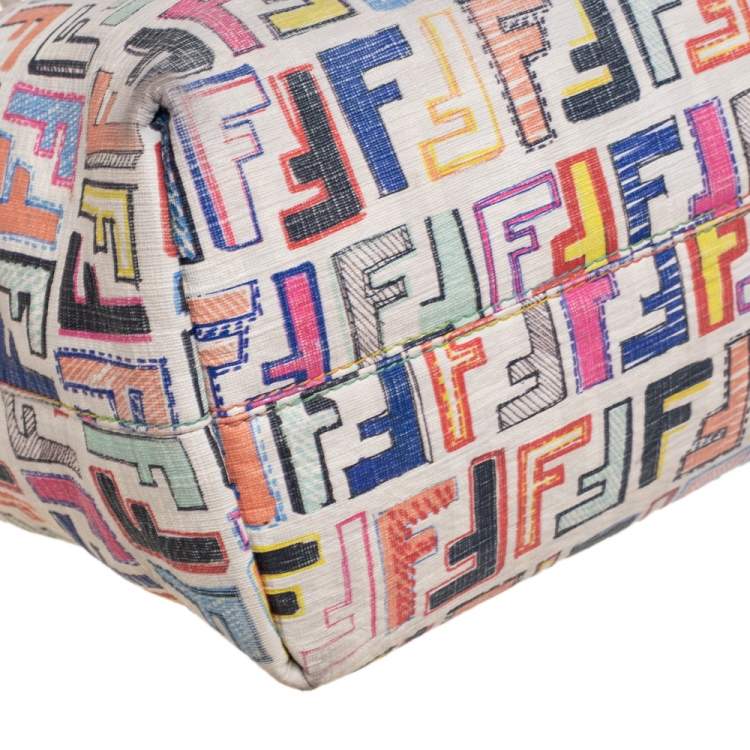 مملوكة مسبقًا Fendi Multicolor Zucca Coated Canvas Large Roll Tote