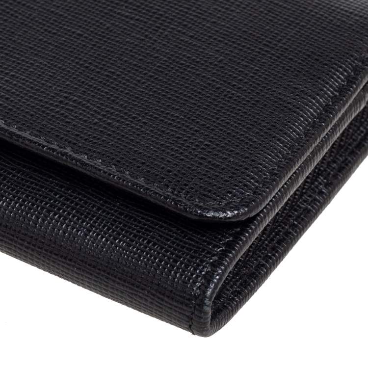 Pre Owned Fendi Black Leather Continental Wallet