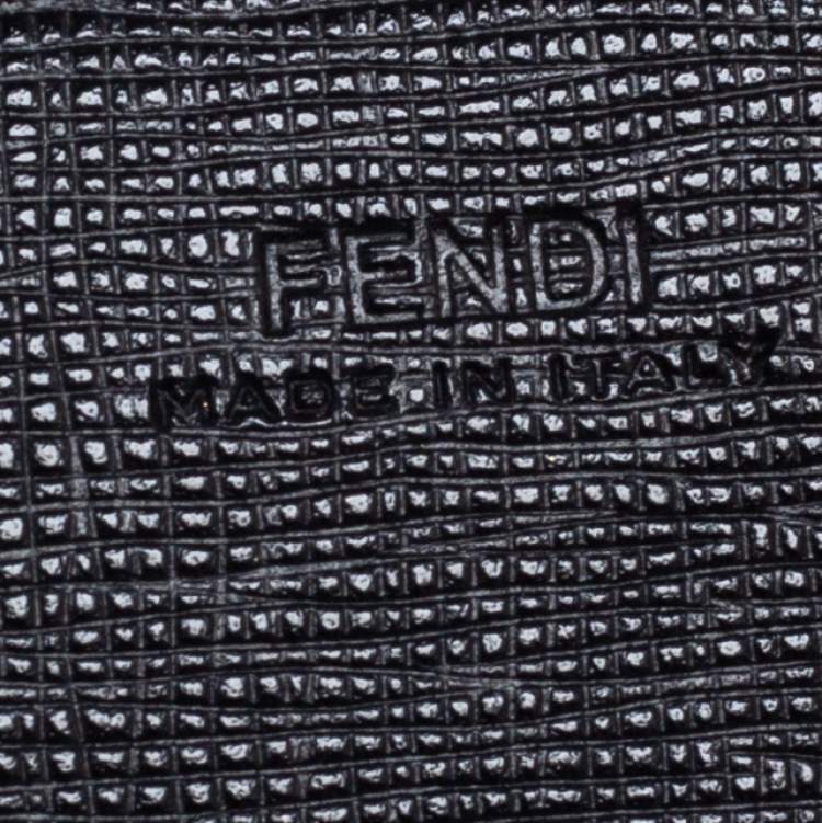 Pre Owned Fendi Black Leather Continental Wallet