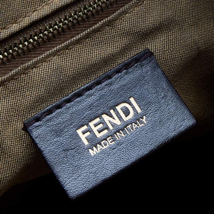 Pre Owned Fendi Tobacco Zucca Canvas and Leather Chef Hobo