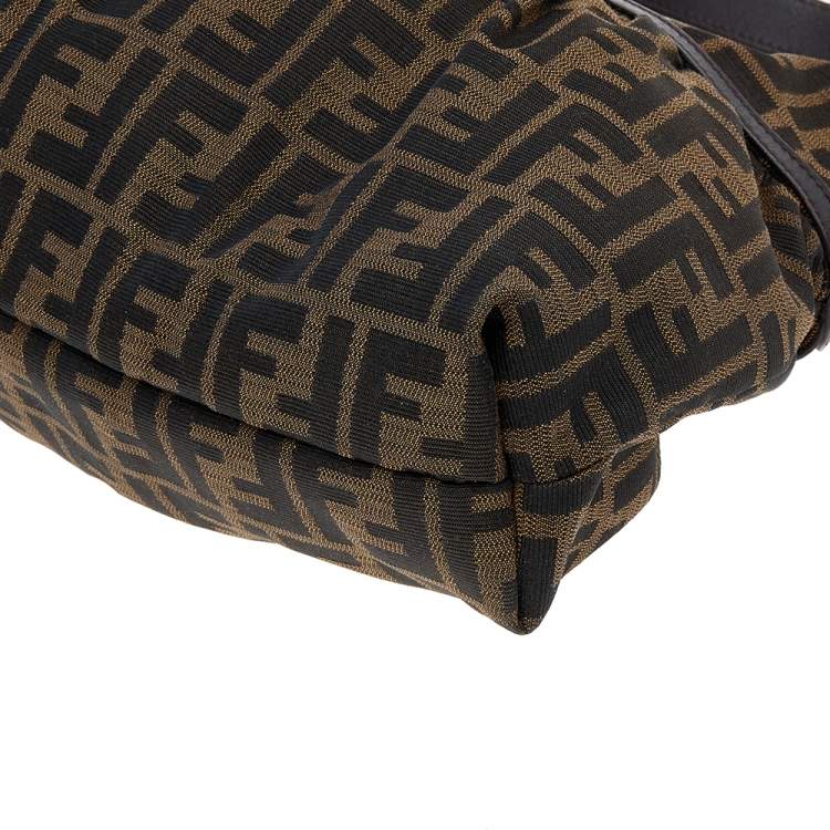 Pre Owned Fendi Tobacco Zucca Canvas and Leather Chef Hobo