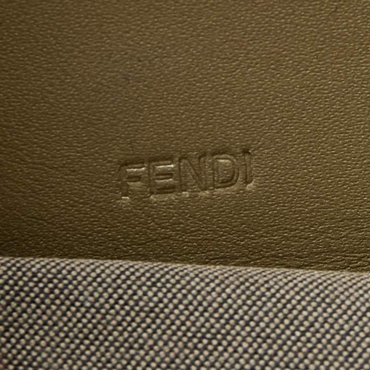 Pre Owned Fendi Gold Embossed Leather Zip Around Wallet