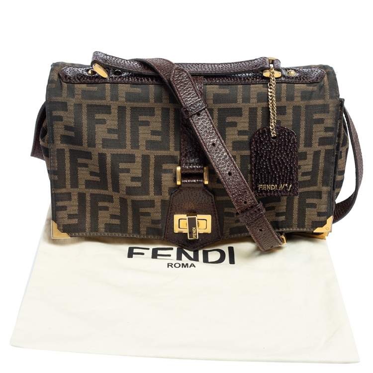 Pre Owned  Fendi Brown Zucca Canvas Classico No. 1 Satchel