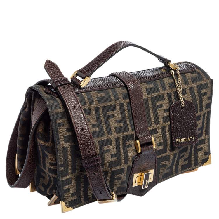 Pre Owned  Fendi Brown Zucca Canvas Classico No. 1 Satchel