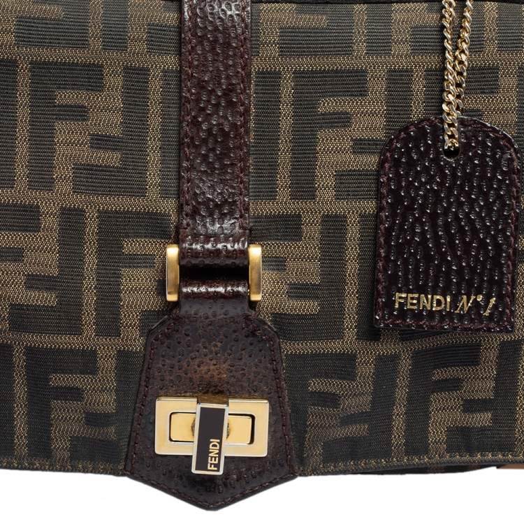 Pre Owned  Fendi Brown Zucca Canvas Classico No. 1 Satchel