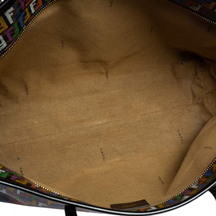 Pre Owned Fendi Multicolor Zucca Coated Canvas Large Roll Tote