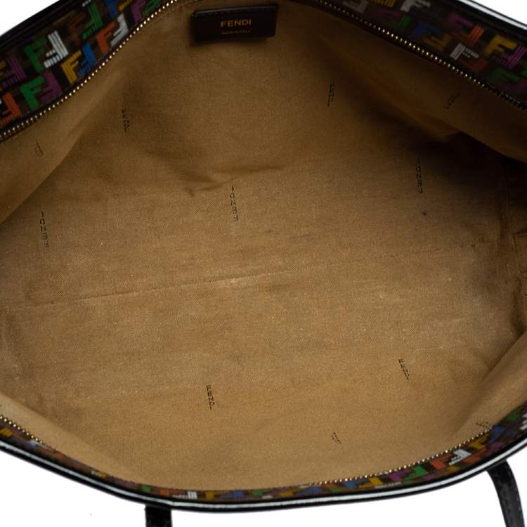 Pre Owned Fendi Multicolor Zucca Coated Canvas Large Roll Tote