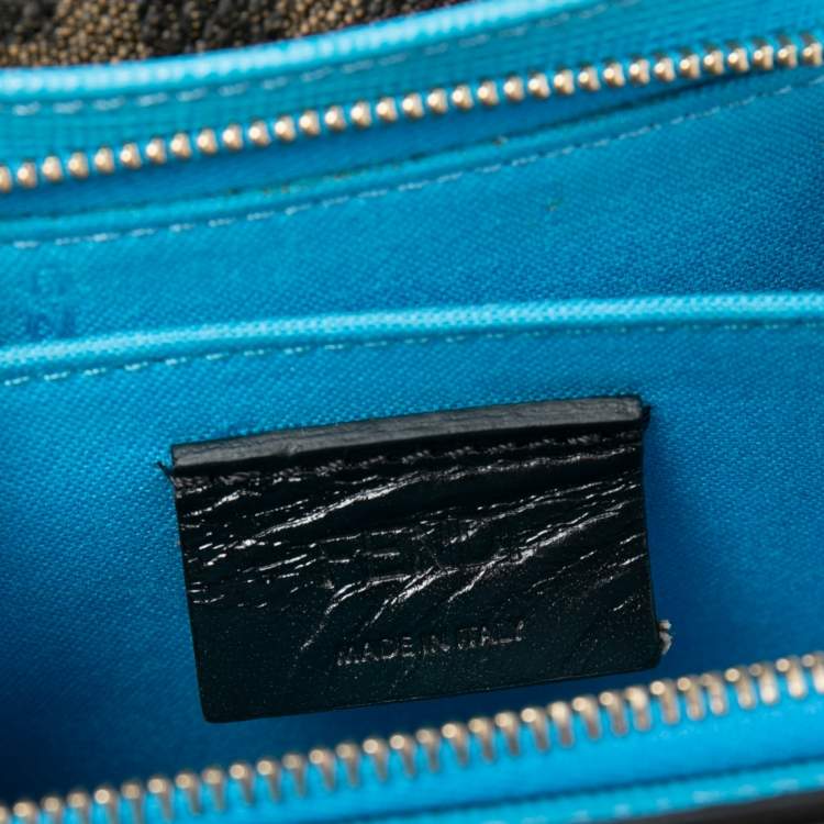 Pre Owned Fendi Multicolor Ellite Birds Print Coated Canvas Flap Compact Wallet