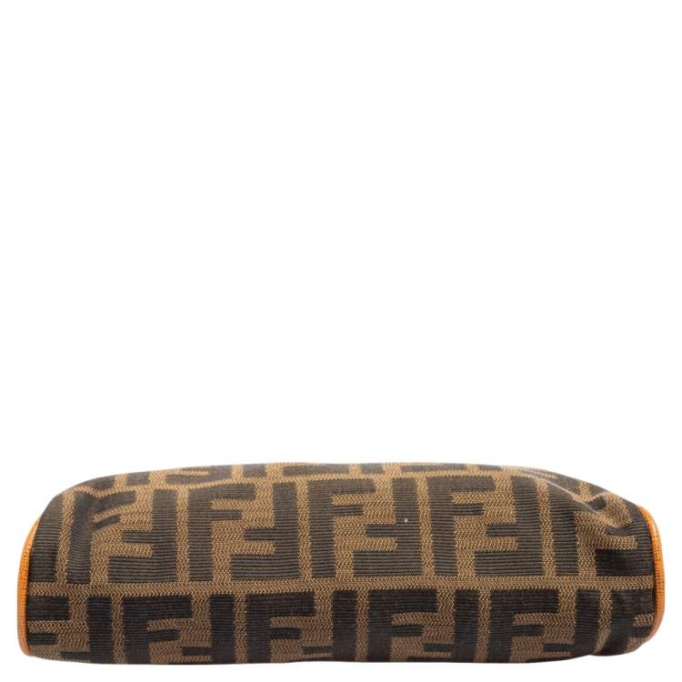مملوكة مسبقًا Fendi Tobacco/Mustard Zucca Canvas Mini Chain Pochette 