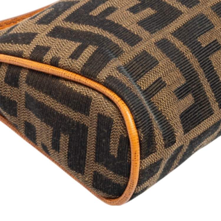 مملوكة مسبقًا Fendi Tobacco/Mustard Zucca Canvas Mini Chain Pochette 