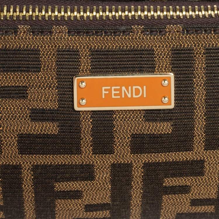 مملوكة مسبقًا Fendi Tobacco/Mustard Zucca Canvas Mini Chain Pochette 