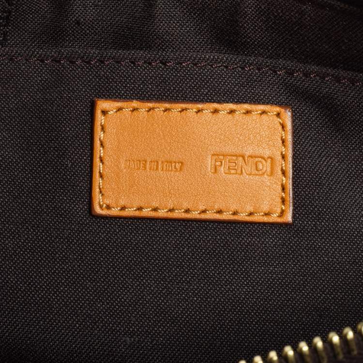 مملوكة مسبقًا Fendi Tobacco/Mustard Zucca Canvas Mini Chain Pochette 