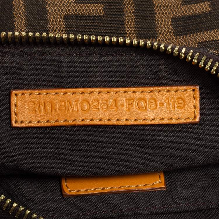 مملوكة مسبقًا Fendi Tobacco/Mustard Zucca Canvas Mini Chain Pochette 