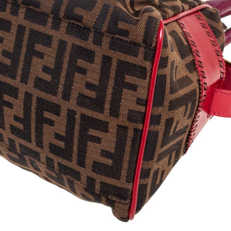Pre Owned Fendi Multicolor Zucca Canvas and Leather Small Chef De Jour Bag