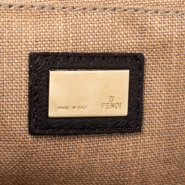Pre Owned Fendi Tobacco Zucca Canvas and Leather Baby Spy Bag