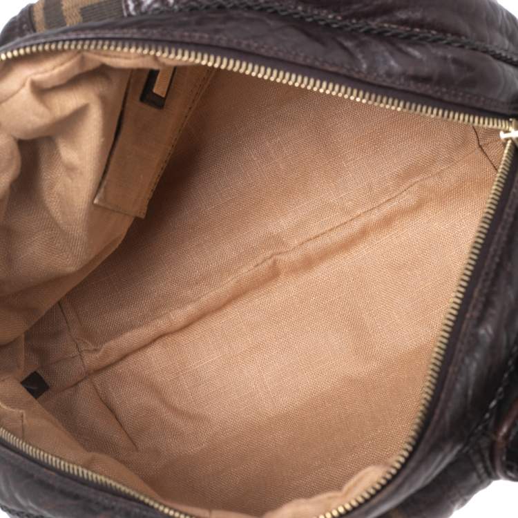Pre Owned Fendi Tobacco Zucca Canvas and Leather Baby Spy Bag