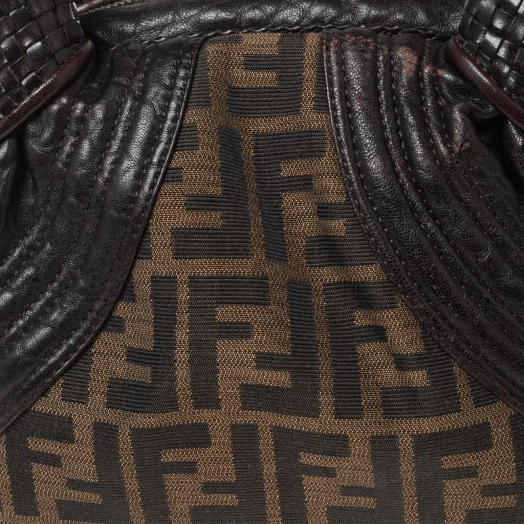 Pre Owned Fendi Tobacco Zucca Canvas and Leather Baby Spy Bag