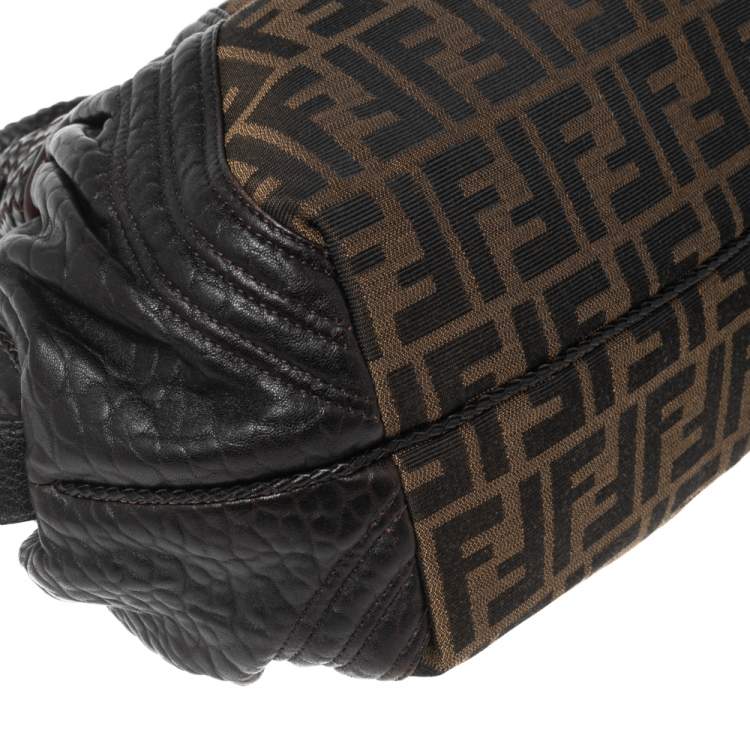Pre Owned Fendi Tobacco Zucca Canvas and Leather Baby Spy Bag